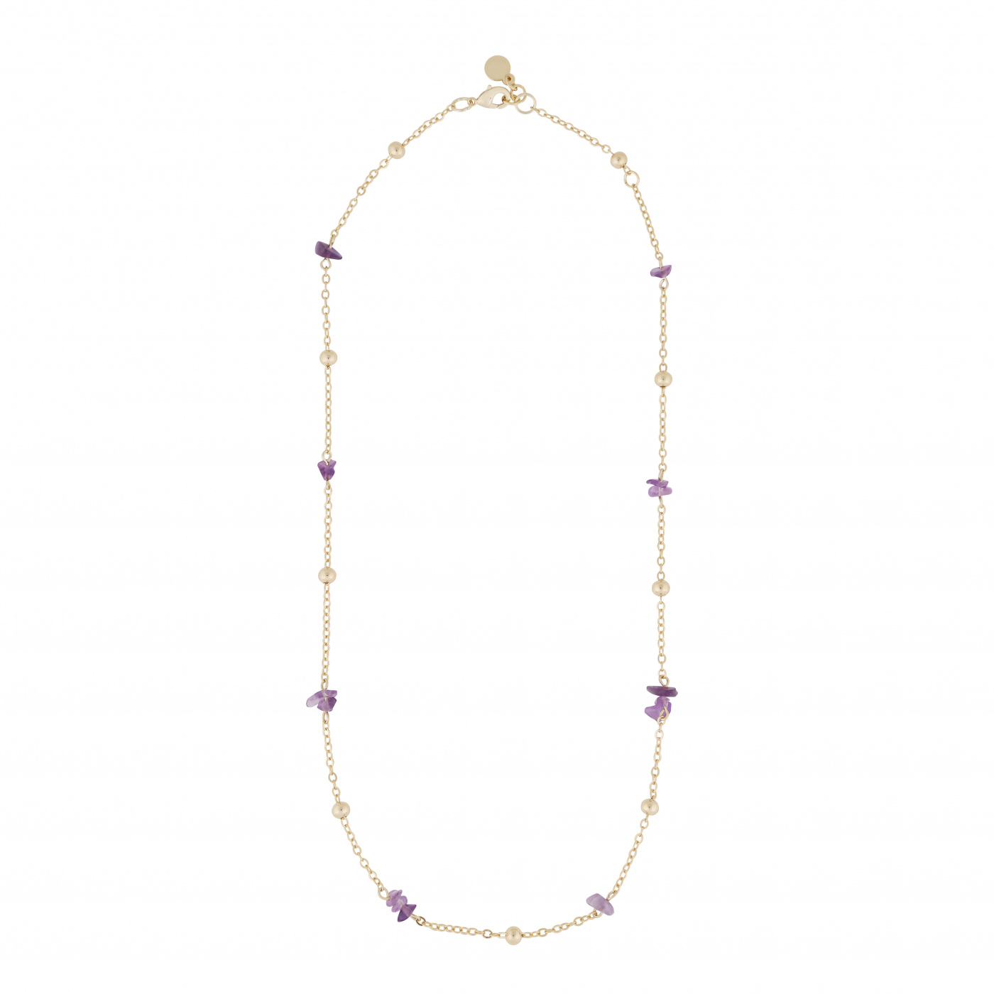 Capri chain neck gold purple 45 cm