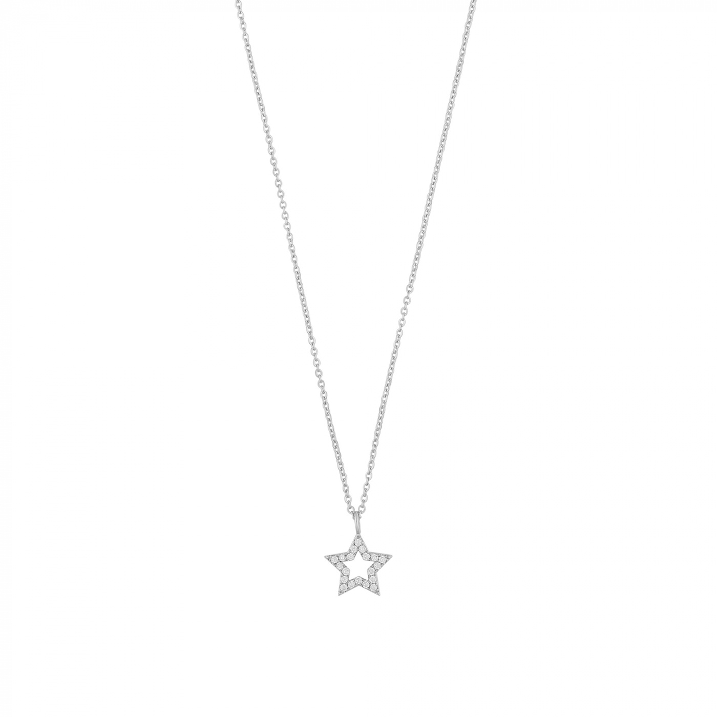 Wish pendant neck 42 Zilver/clear-42cm