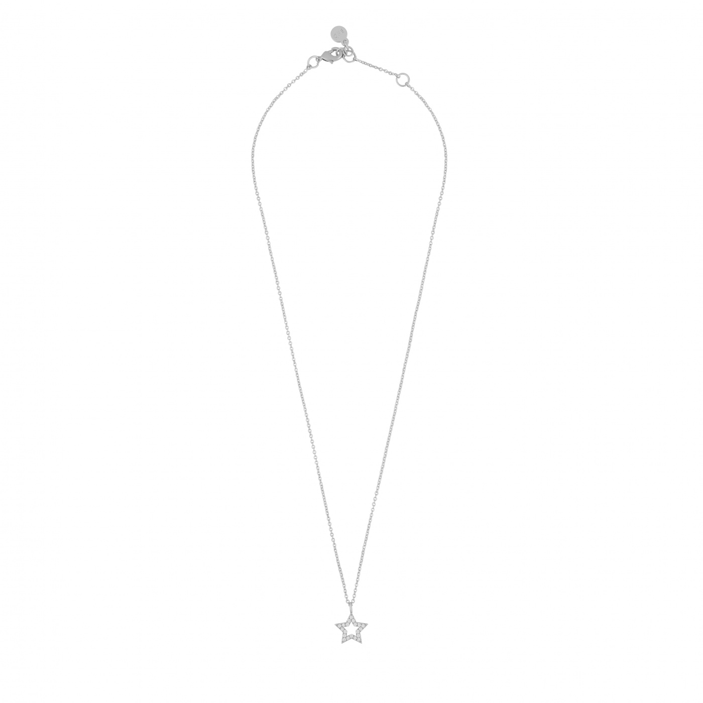 Wish pendant neck 42 Zilver/clear-42cm