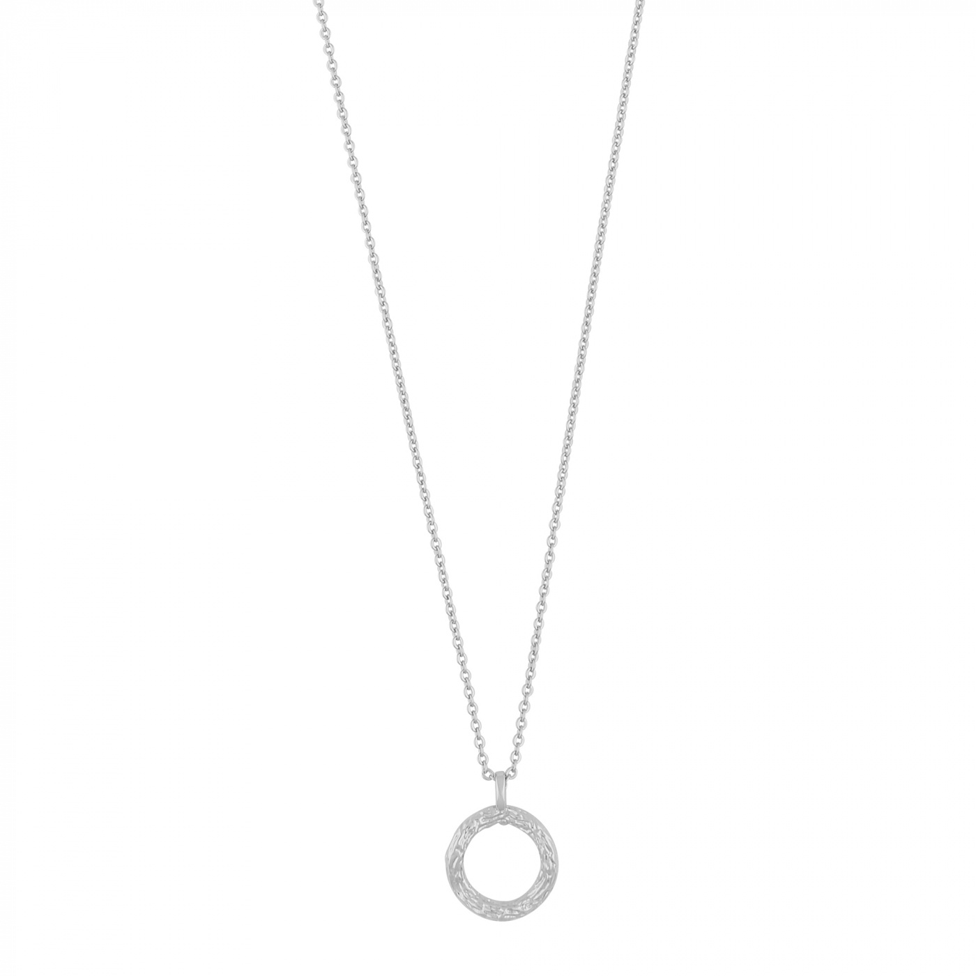 Oz round pendant neck 45 plain Zilver-45 cm