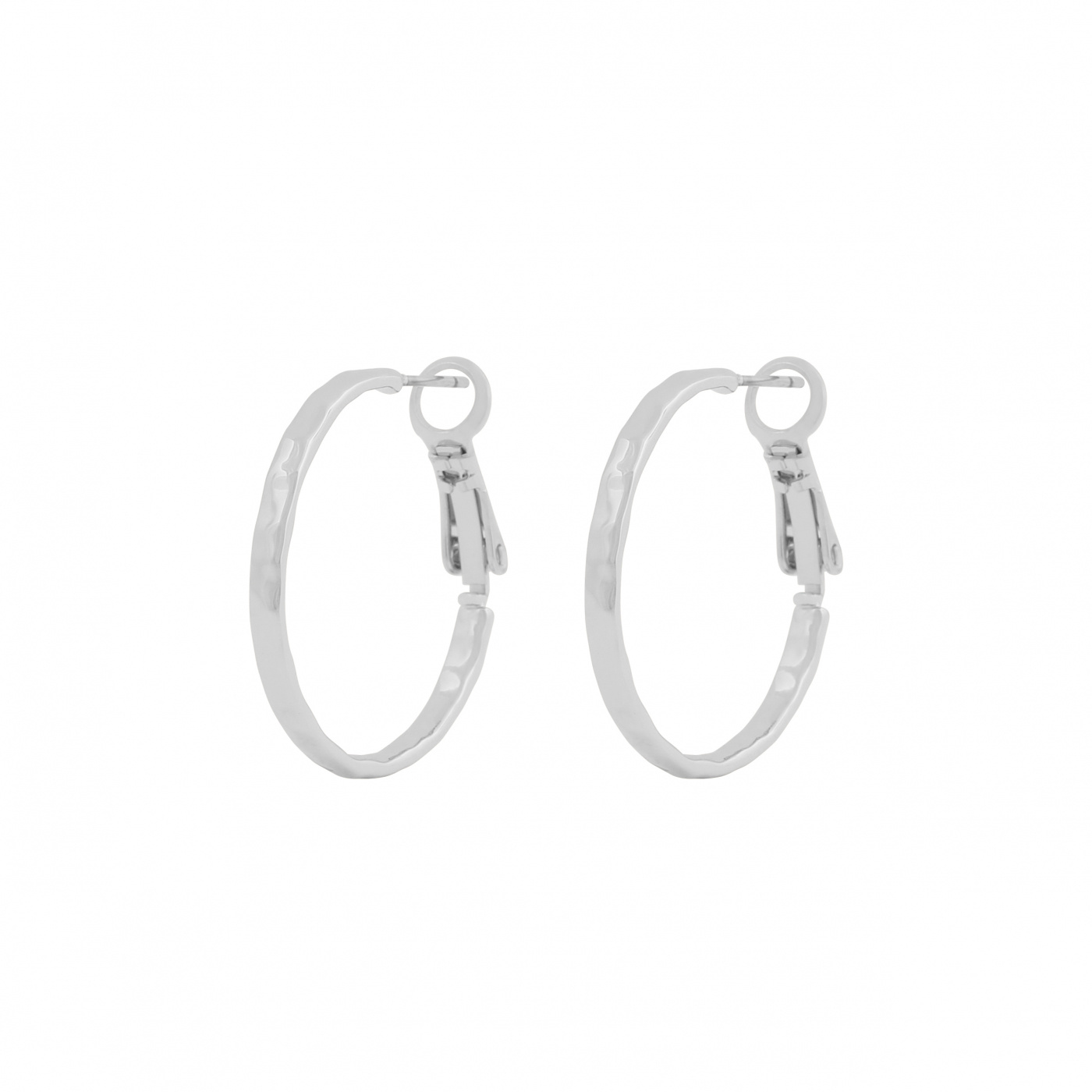 Kansas small ring ear 25mm plain Zilver-Onesize