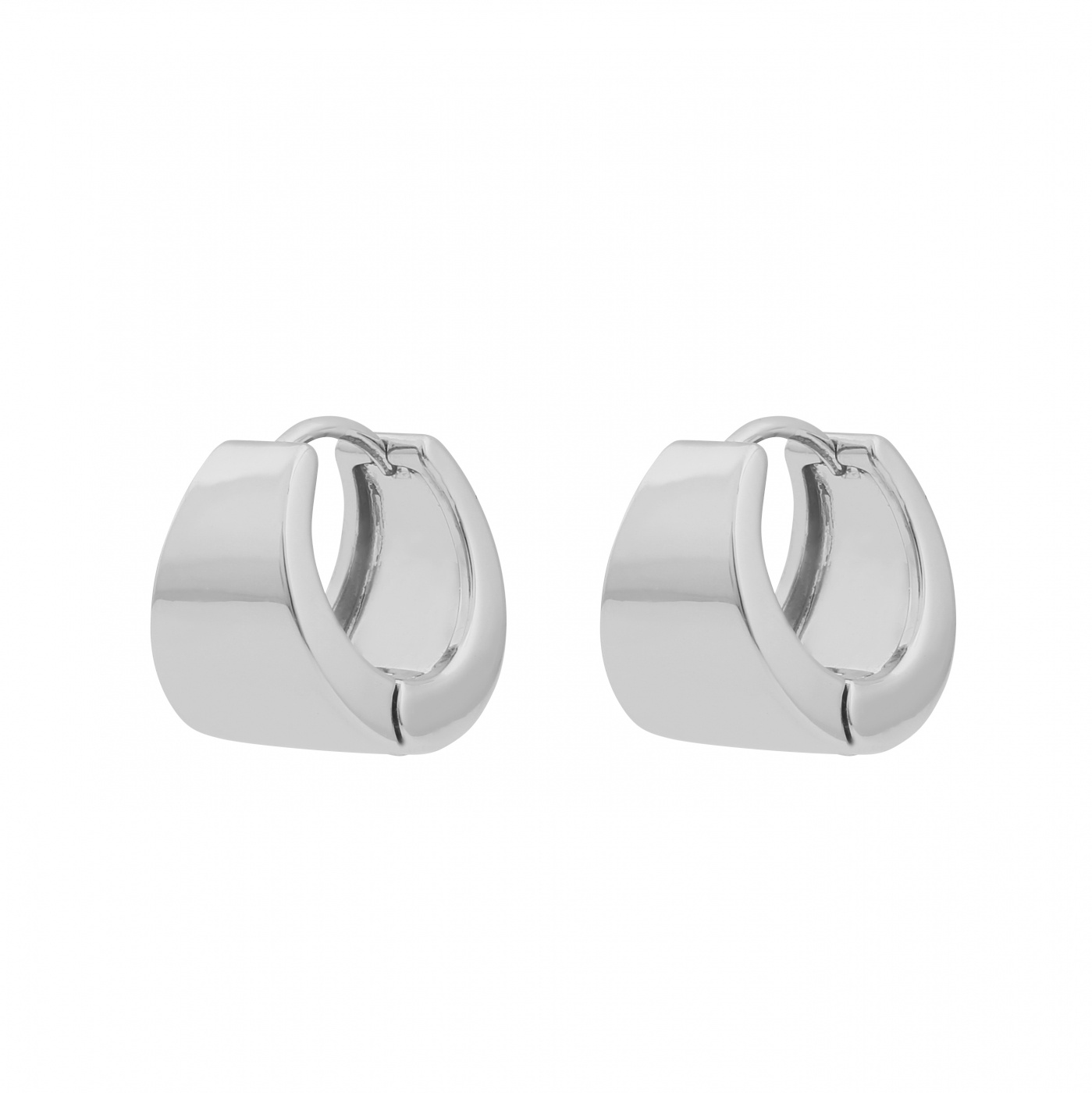 East wide oval ear plain Zilver-Onesize