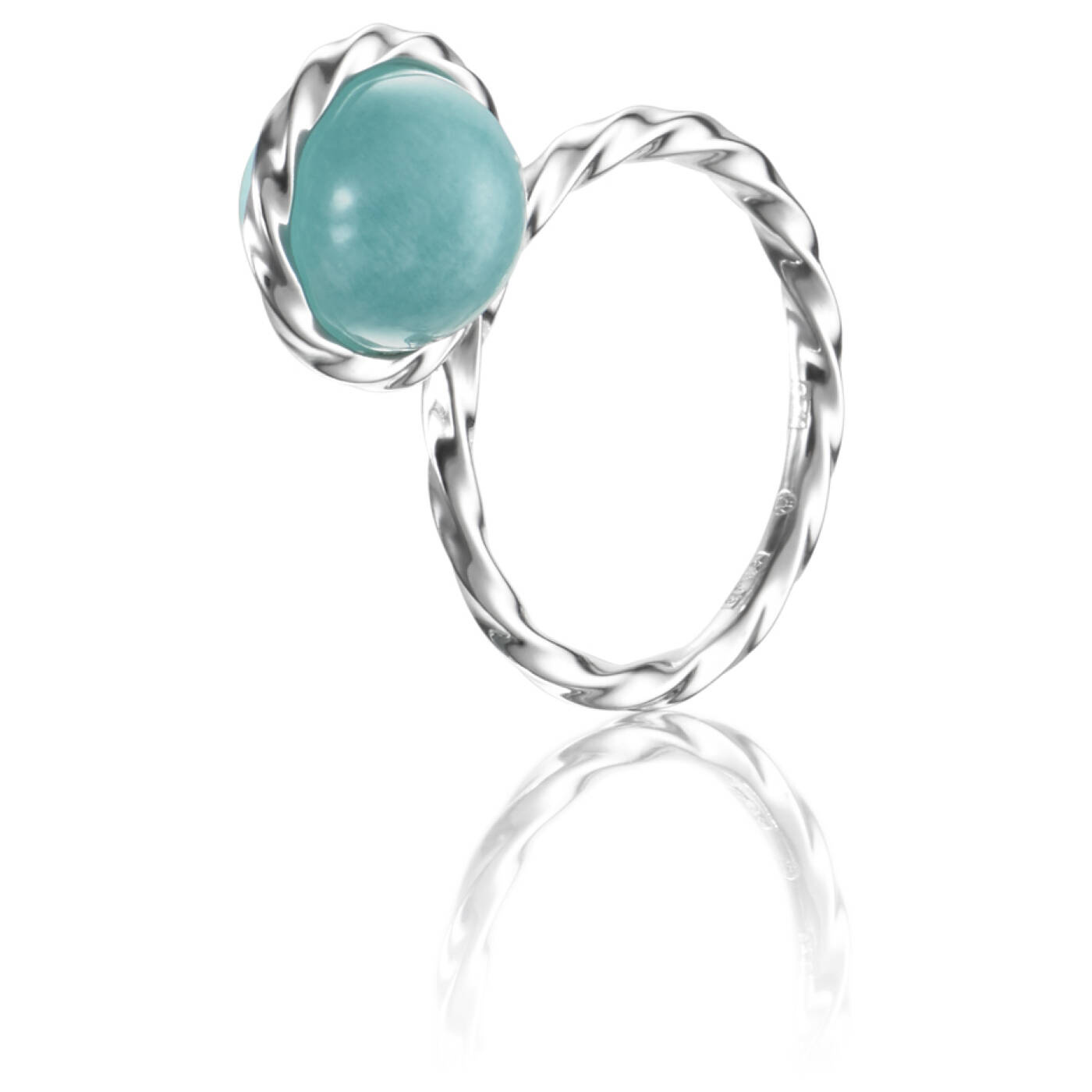 Twisted Orbit - Amazonite Ring Zilver