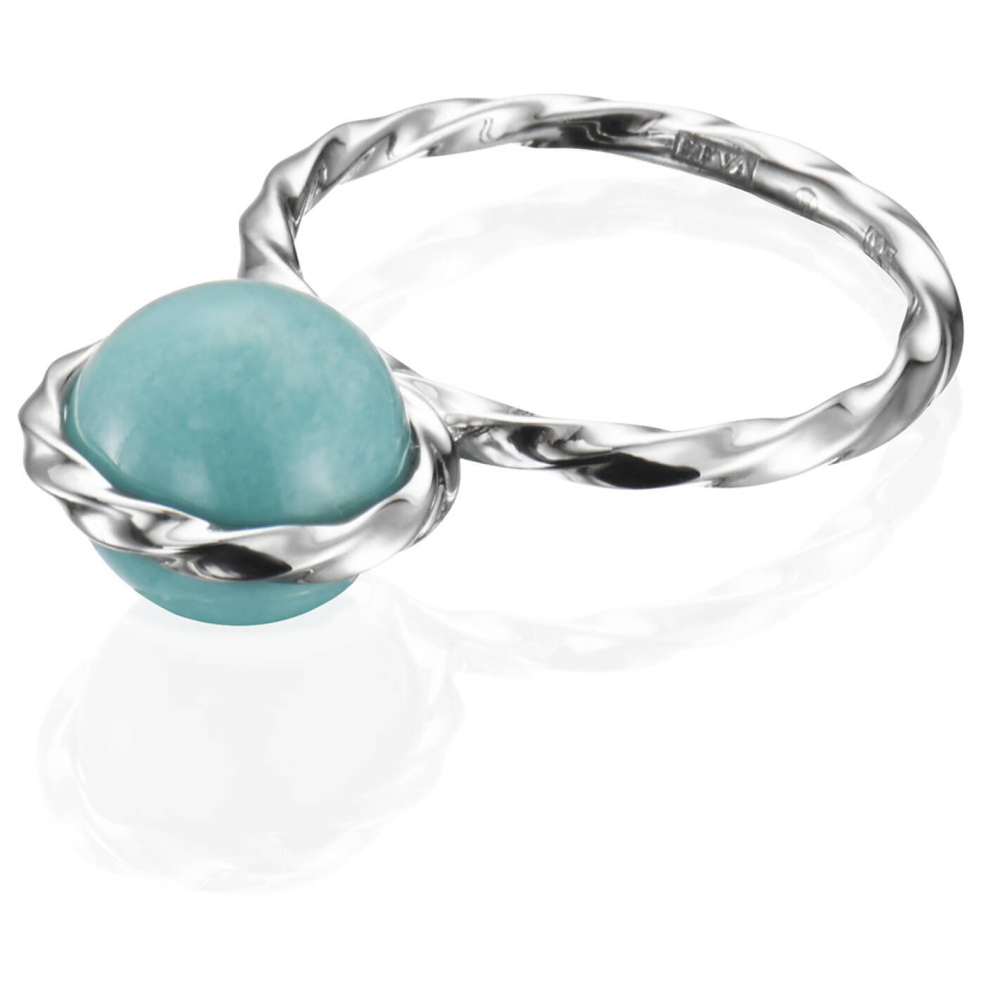 Twisted Orbit - Amazonite Ring Zilver