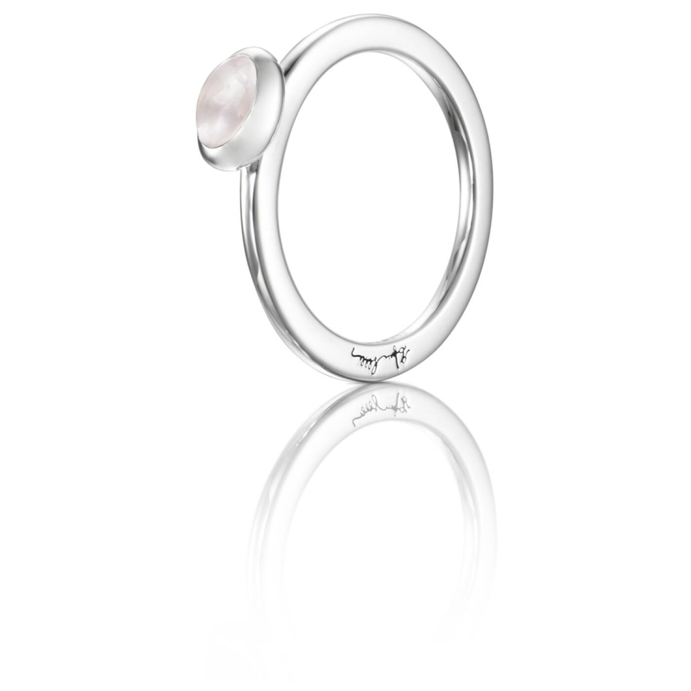 Love Bead Zilver - Rose Quartz Ring Zilver