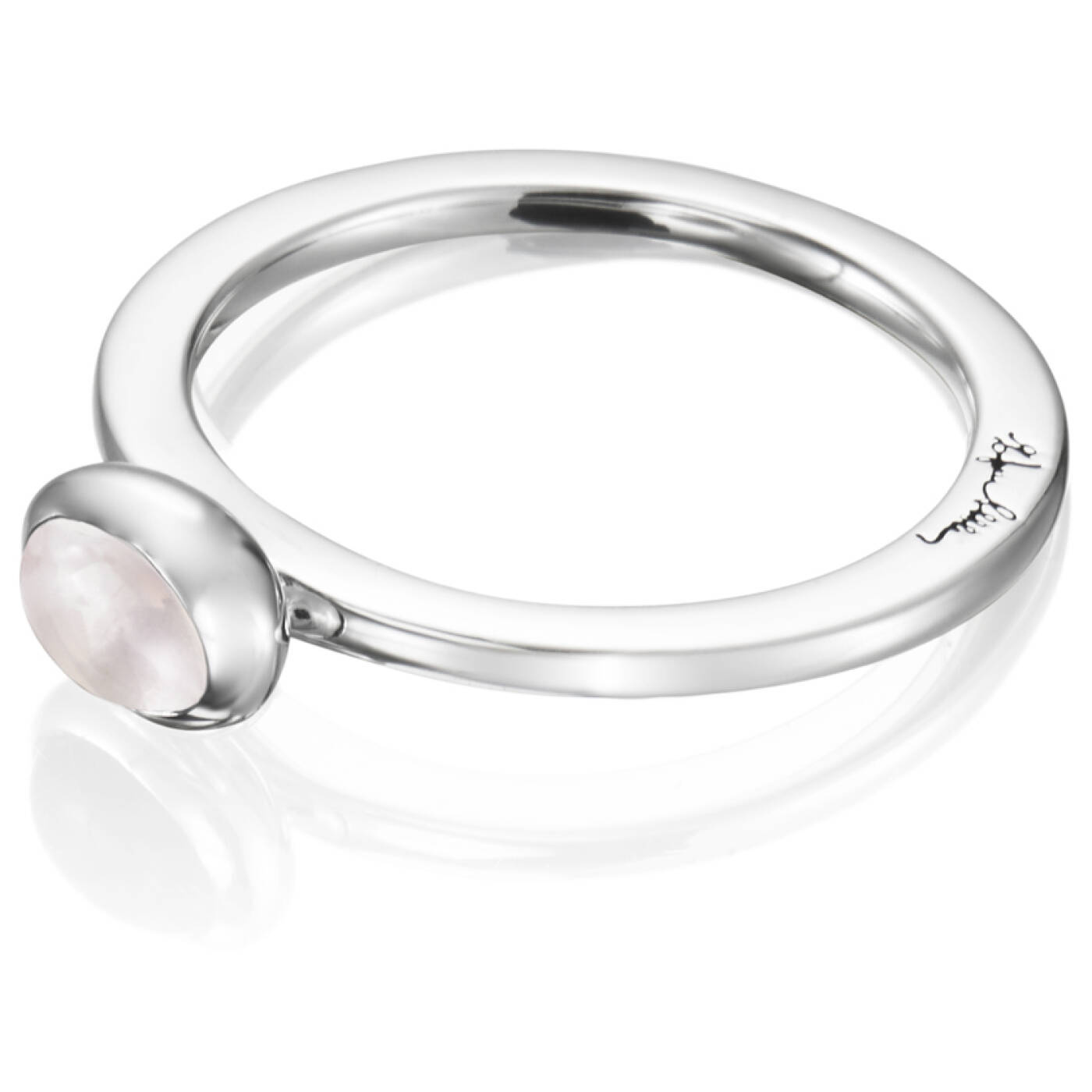 Love Bead Zilver - Rose Quartz Ring Zilver