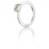 Love Bead Zilver - Green Quartz Ring Zilver