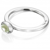Love Bead Zilver - Green Quartz Ring Zilver