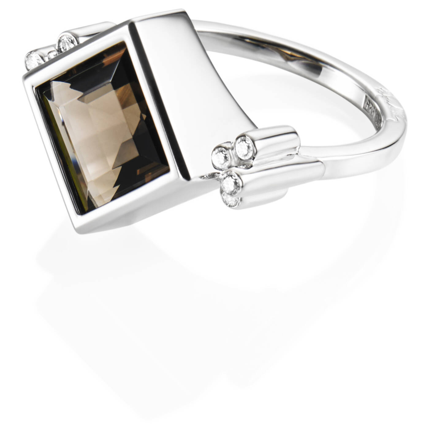 Shiny Memory - Smokey Quartz Ring Zilver