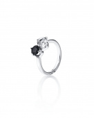 The Storm & I Ring Zilver Crystal Quartz/Onyx  The Storm & I Ring Zilver Crystal Quartz/Onyx