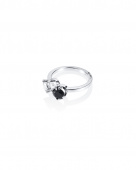 The Storm & I Ring Zilver Crystal Quartz/Onyx  The Storm & I Ring Zilver Crystal Quartz/Onyx