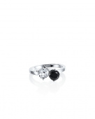 The Storm & I Ring Zilver Crystal Quartz/Onyx  The Storm & I Ring Zilver Crystal Quartz/Onyx