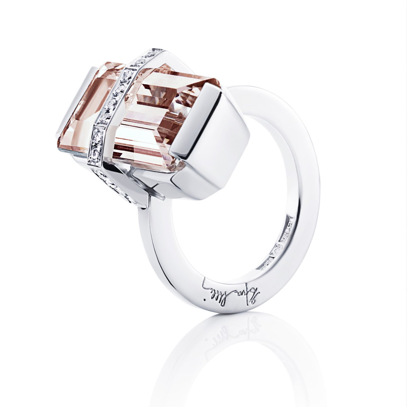 Bend Over - Morganite Ring goud