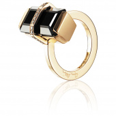 Bend Over - Onyx Ring goud