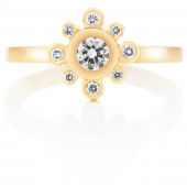 Sweet Hearts Crown 0.19 ct diamant Ring goud