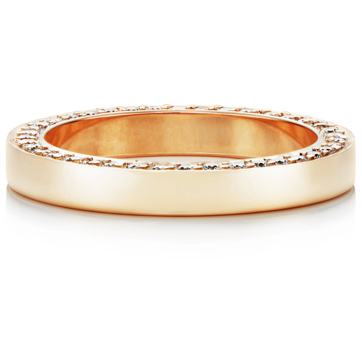 Half Round & Stars On Side Ring goud