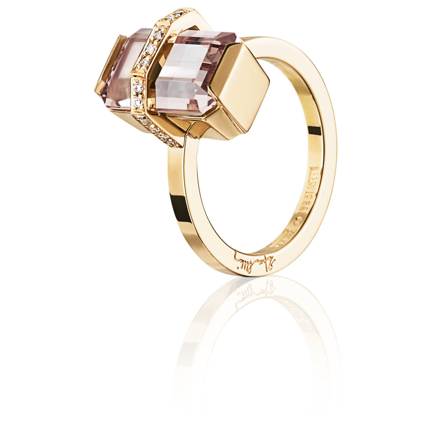 Little Bend Over - Morganite Ring goud