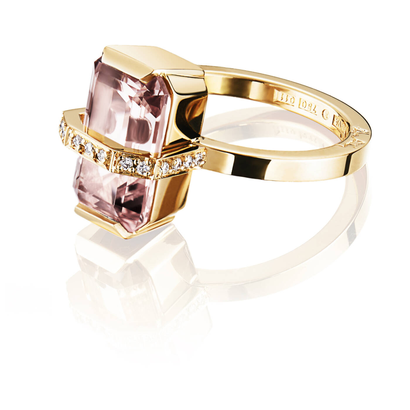 Little Bend Over - Morganite Ring goud