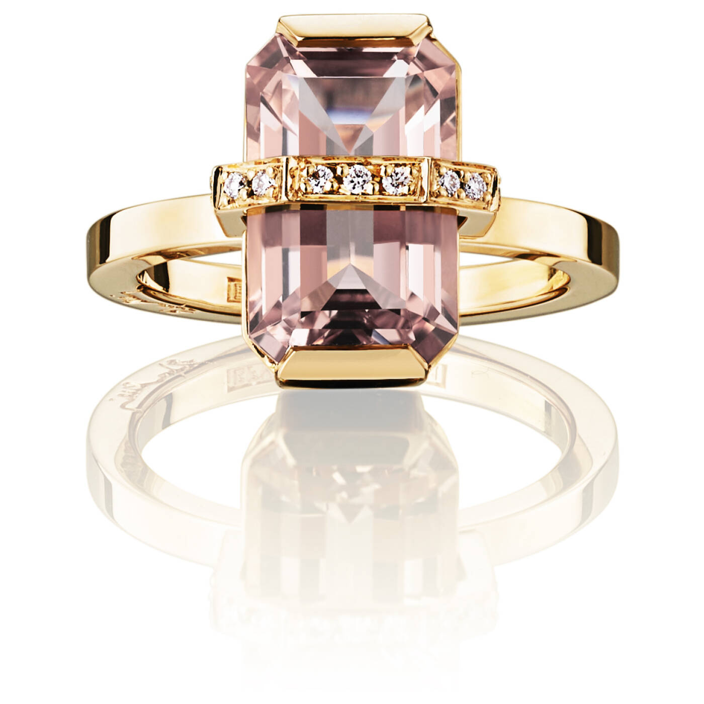 Little Bend Over - Morganite Ring goud