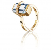 Little Bend Over - Aquamarine Ring goud