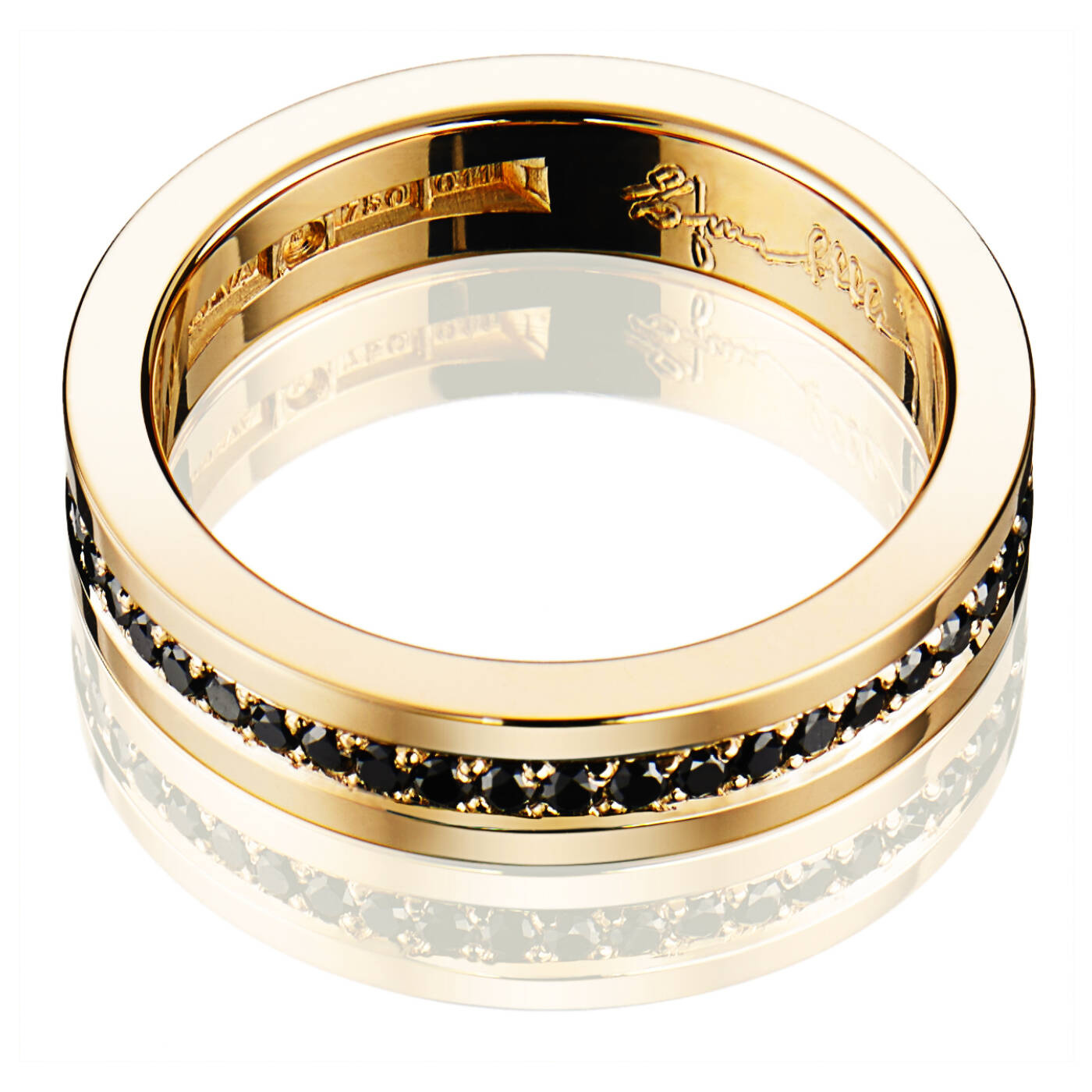 4½ & Black Stars Ring goud