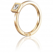 Princess Wedding Thin 0.30 ct diamant Ring goud