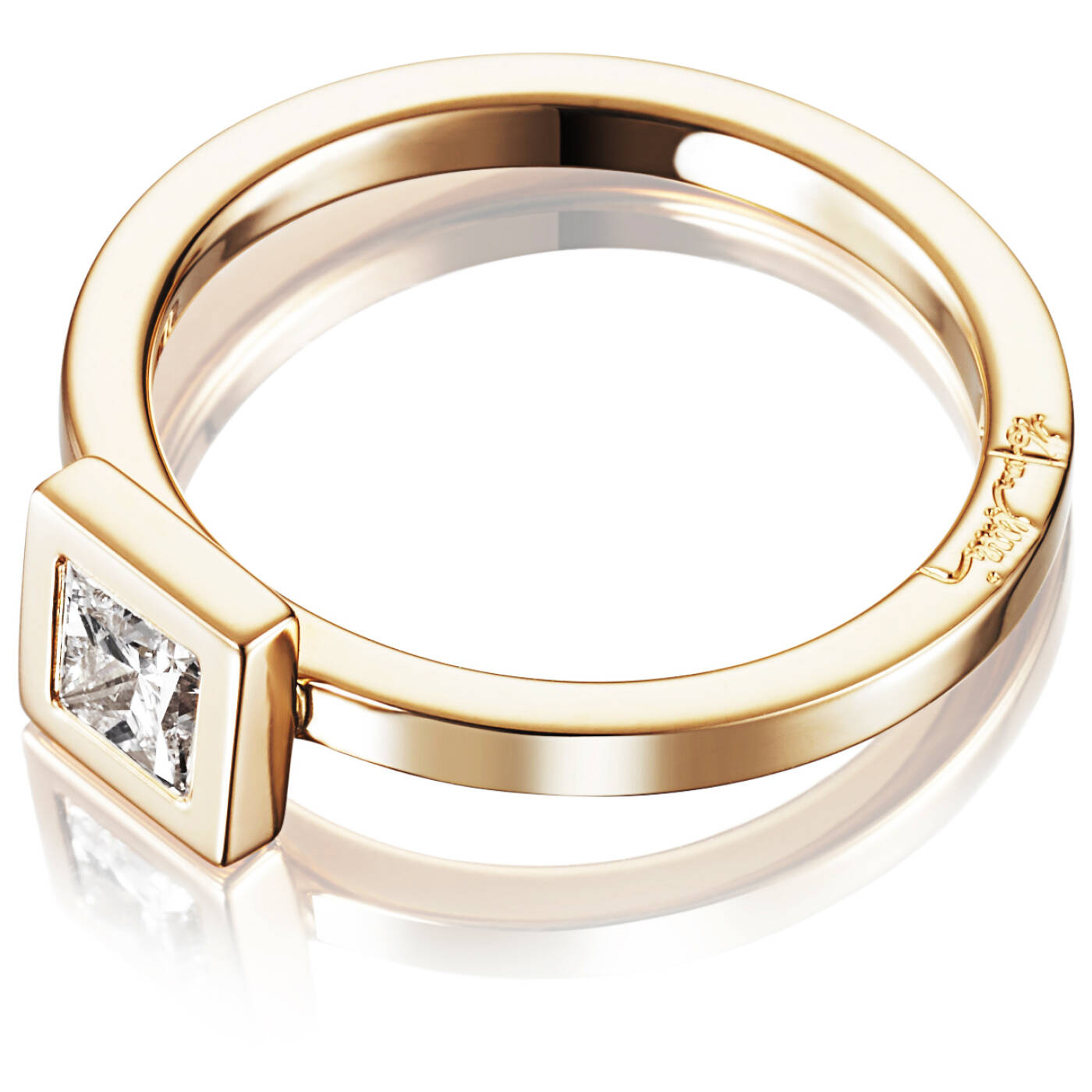Princess Wedding Thin 0.40 ct diamant Ring goud