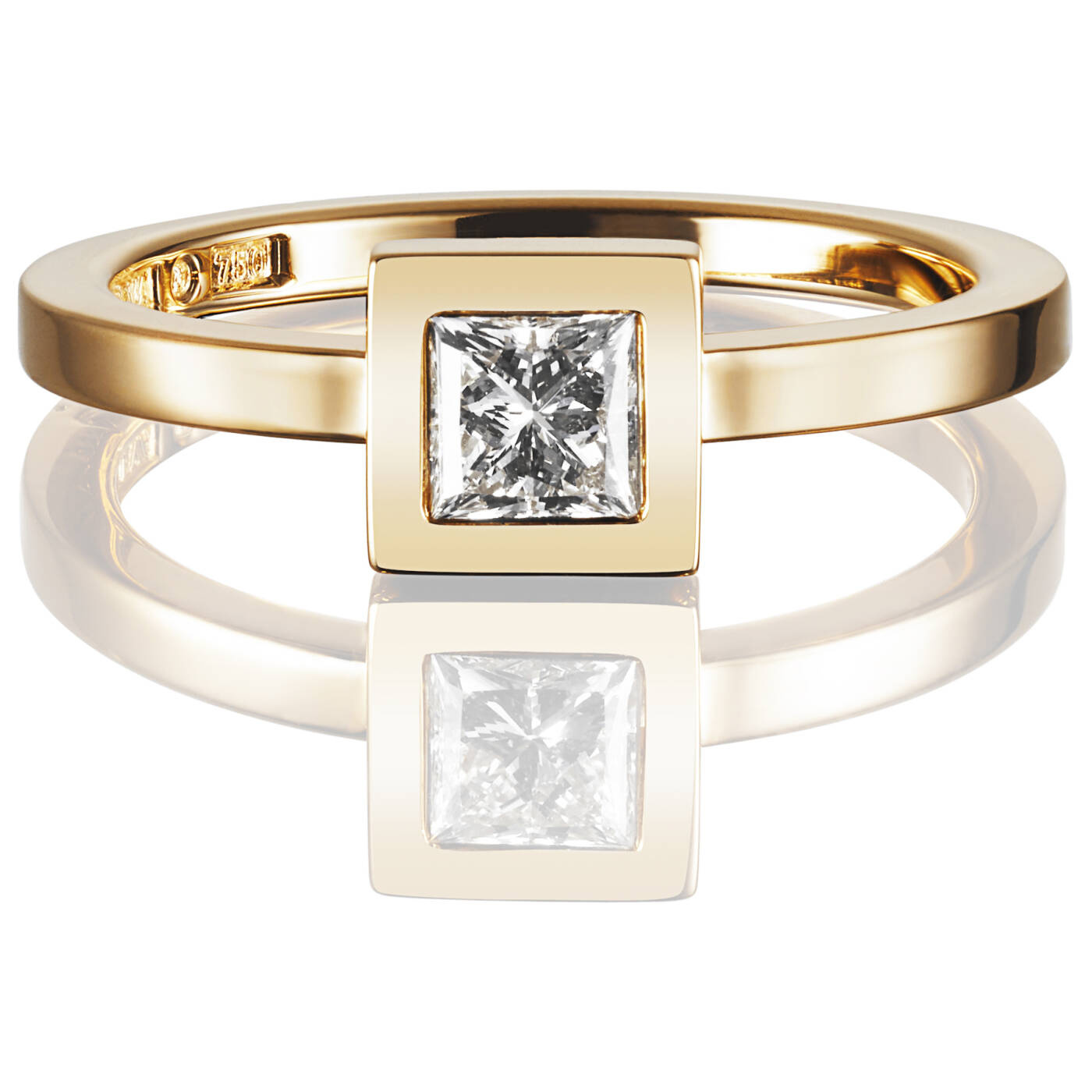 Princess Wedding Thin 0.40 ct diamant Ring goud