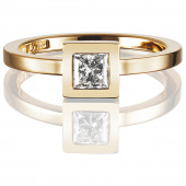 Princess Wedding Thin 0.40 ct diamant Ring goud