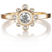 Sweet Hearts Crown 0.30 ct diamant Ring goud