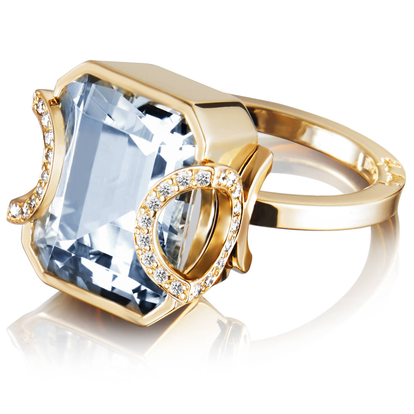 Little Magic Star - Aquamarine Ring goud