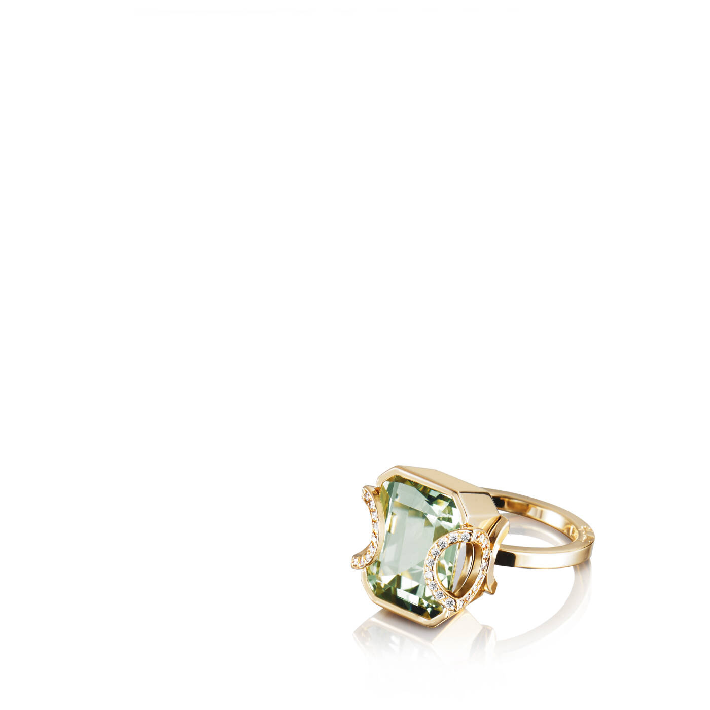 Little Magic Star - Green Quartz Ring goud