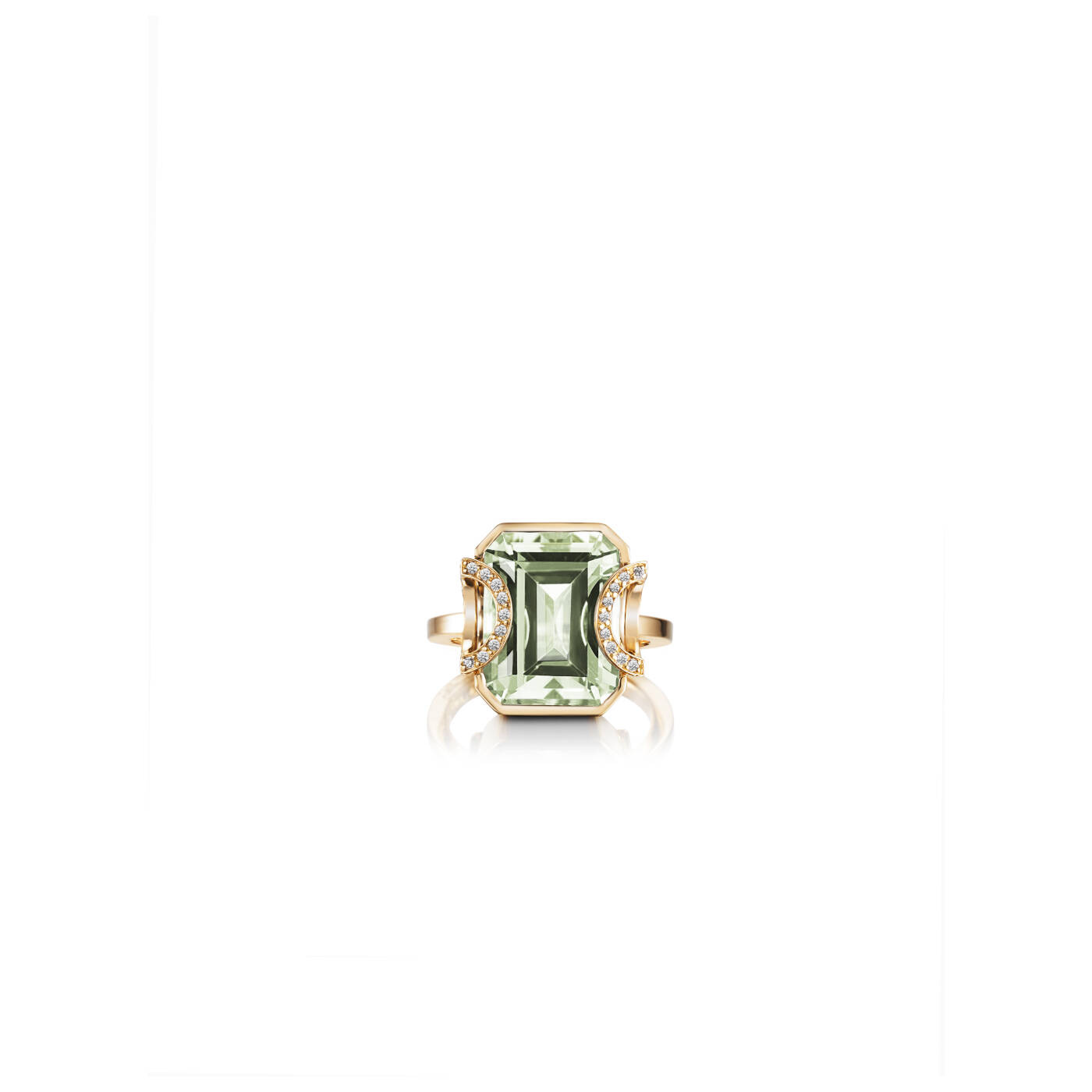 Little Magic Star - Green Quartz Ring goud