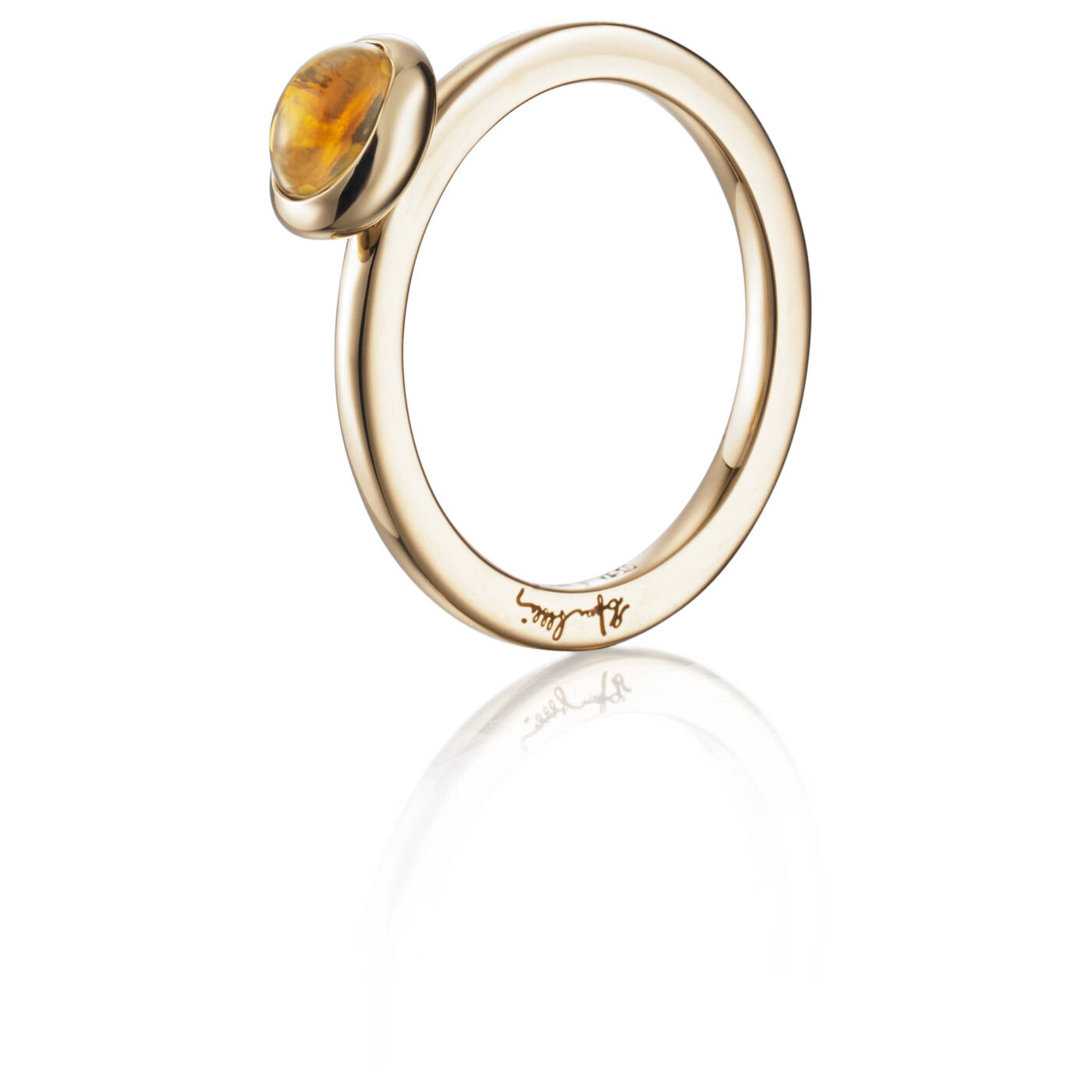 Love Bead - Citrine Ring goud