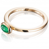 Love Bead - Green Agate Ring goud