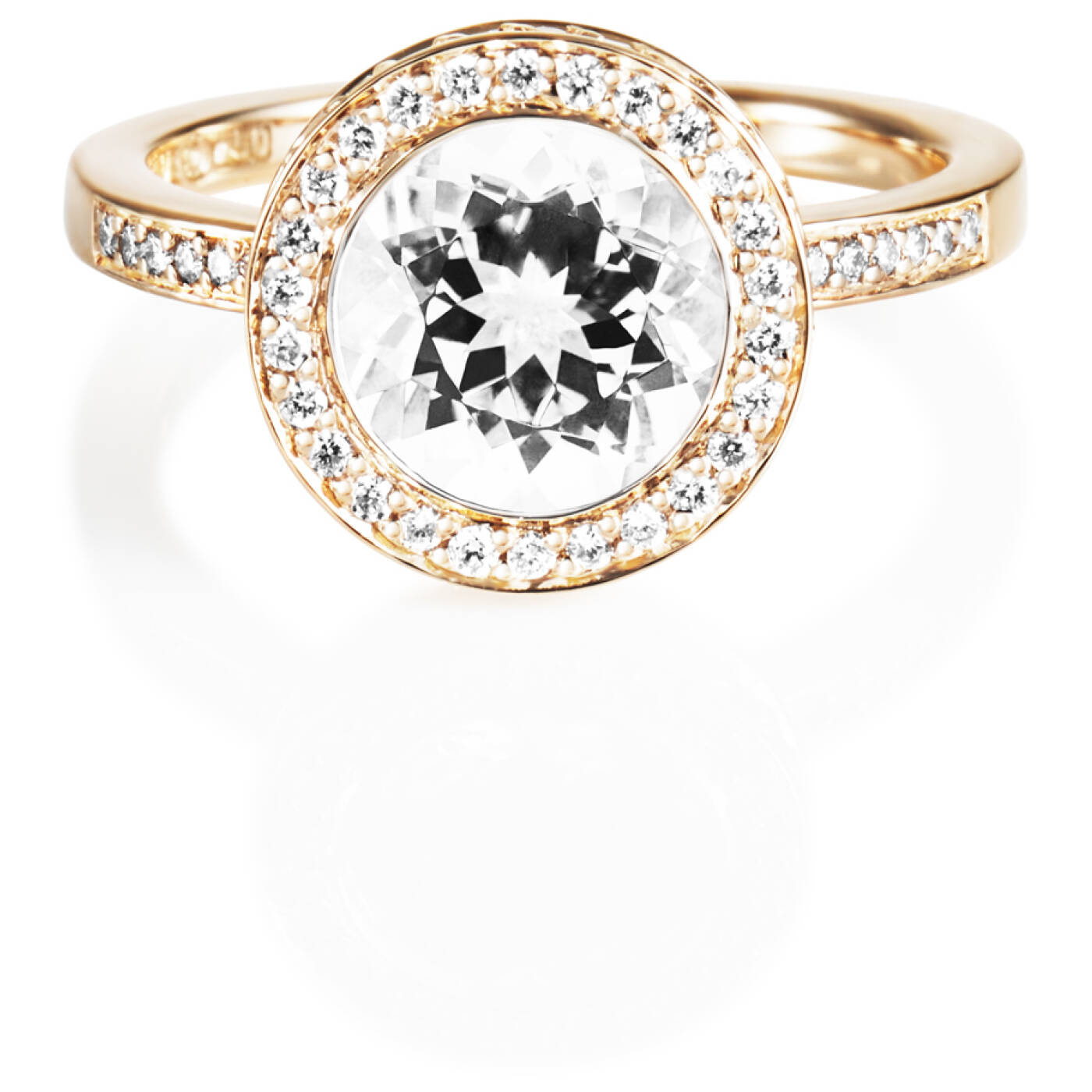 Halo - Crystal Quartz Ring goud