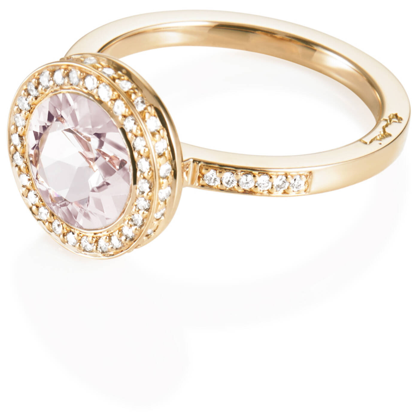 Halo - Morganite Ring goud