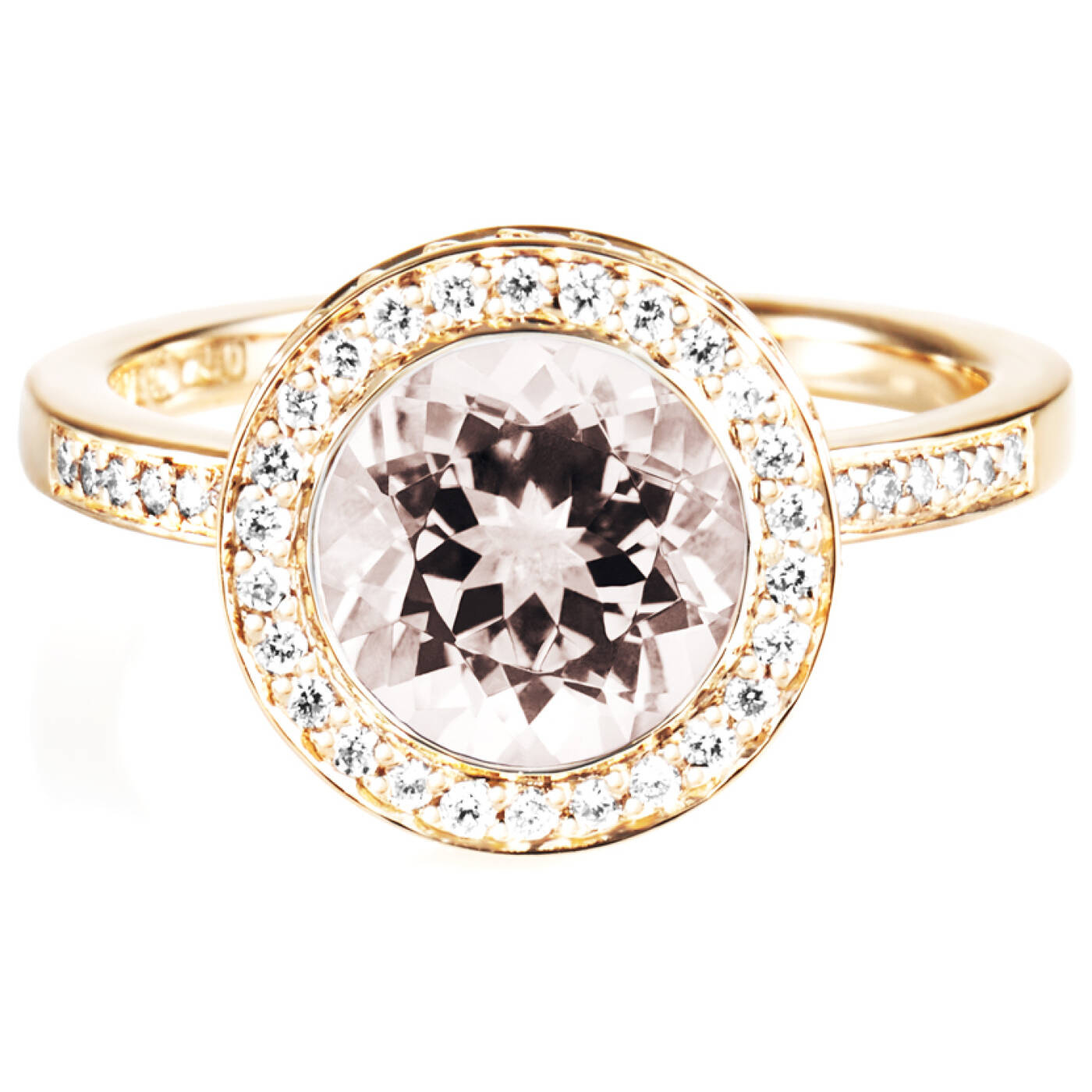 Halo - Morganite Ring goud