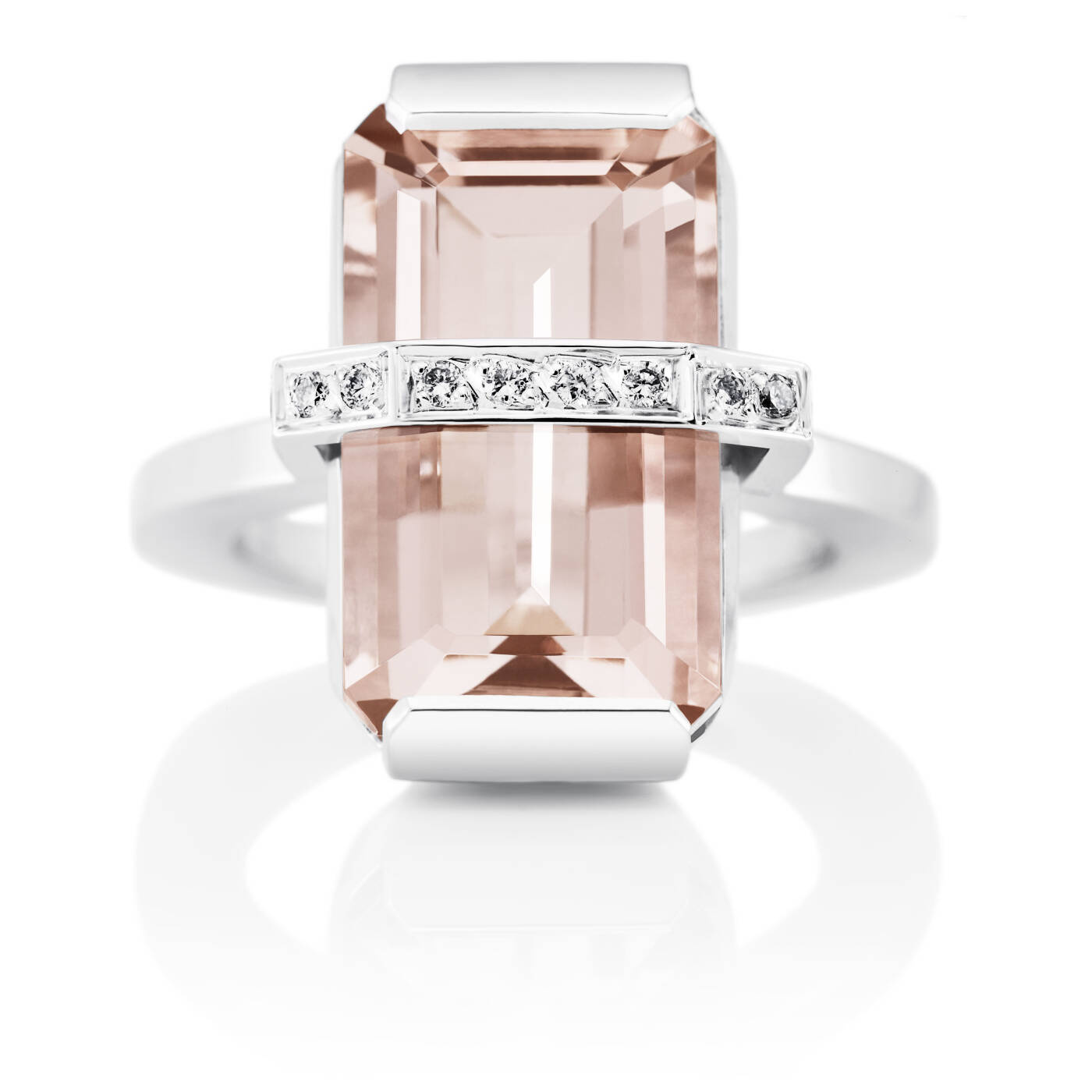 Bend Over - Morganite Ring Witgoud