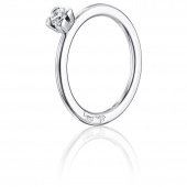 Love Bead Wedding 0.19 ct diamant Ring Witgoud