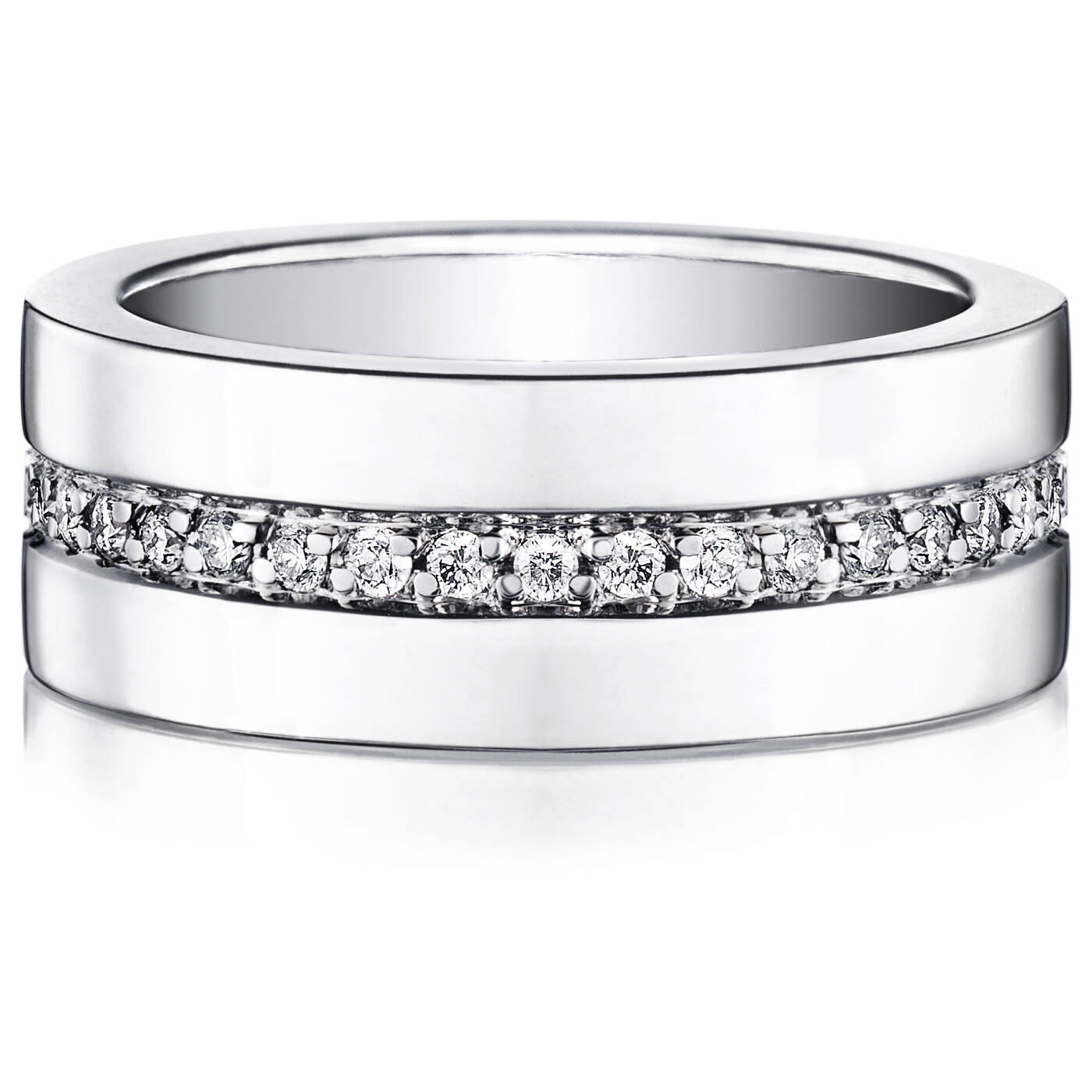 Wide & Stars Ring Witgoud