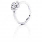 Sweet Hearts Crown 0.19 ct diamant Ring Witgoud