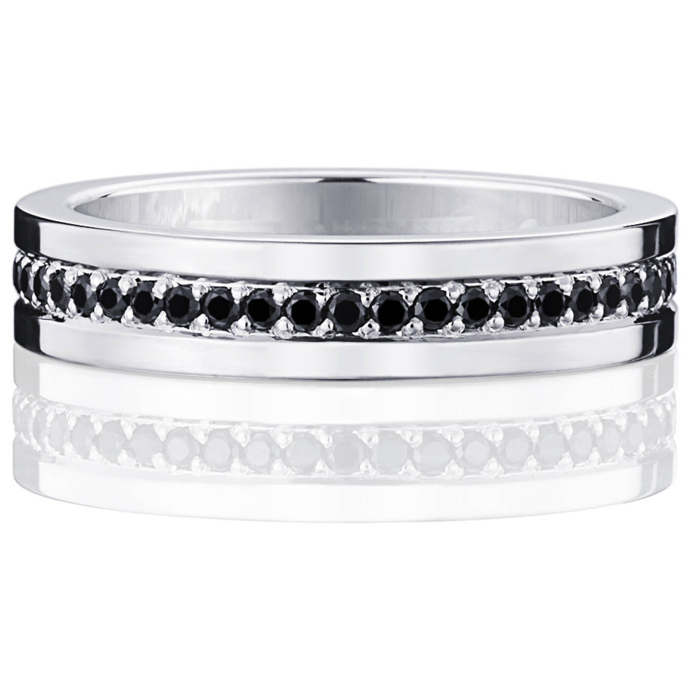 4½ & Black Stars Ring Witgoud