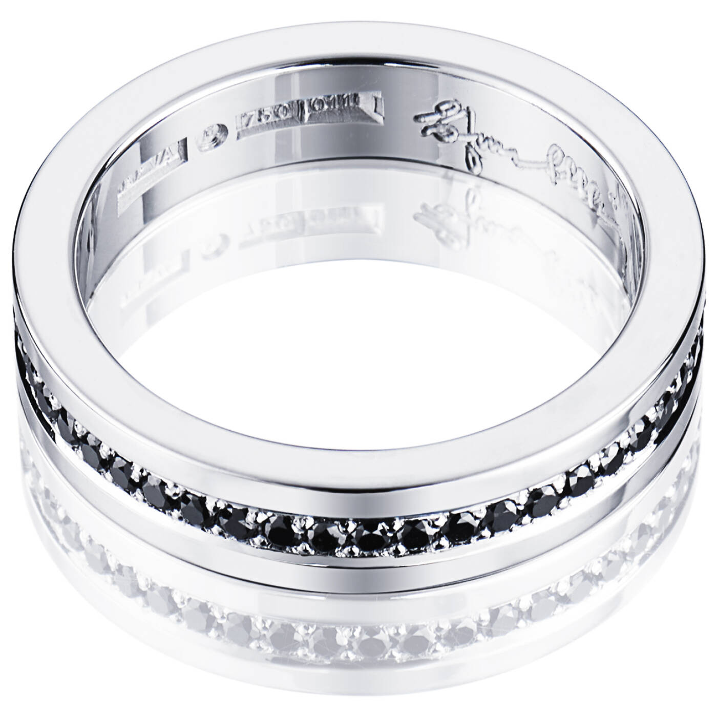 4½ & Black Stars Ring Witgoud