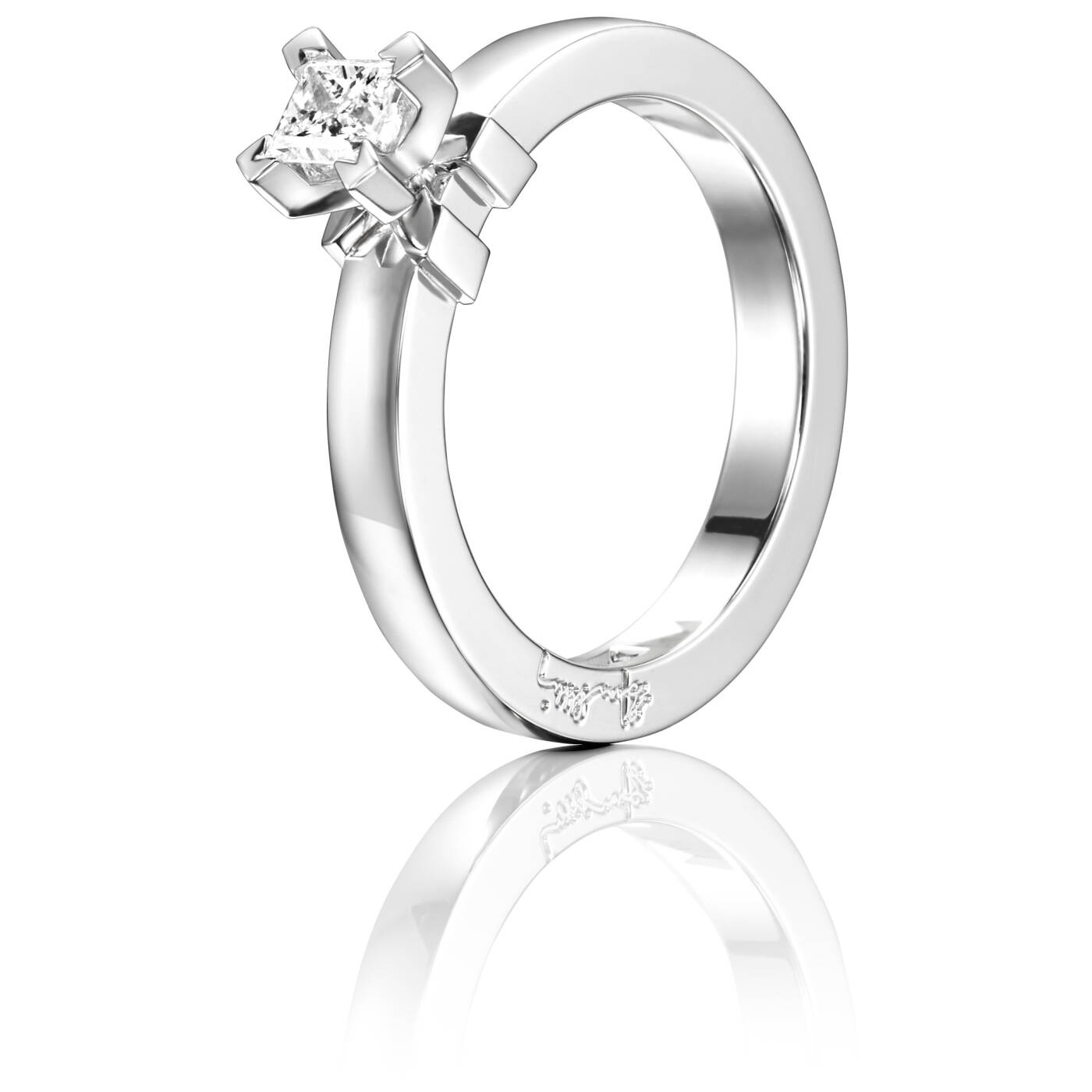 Dolce witte Princess 0.30 ct diamant Ring Witgoud