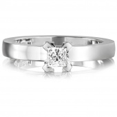 Dolce witte Princess 0.30 ct diamant Ring Witgoud