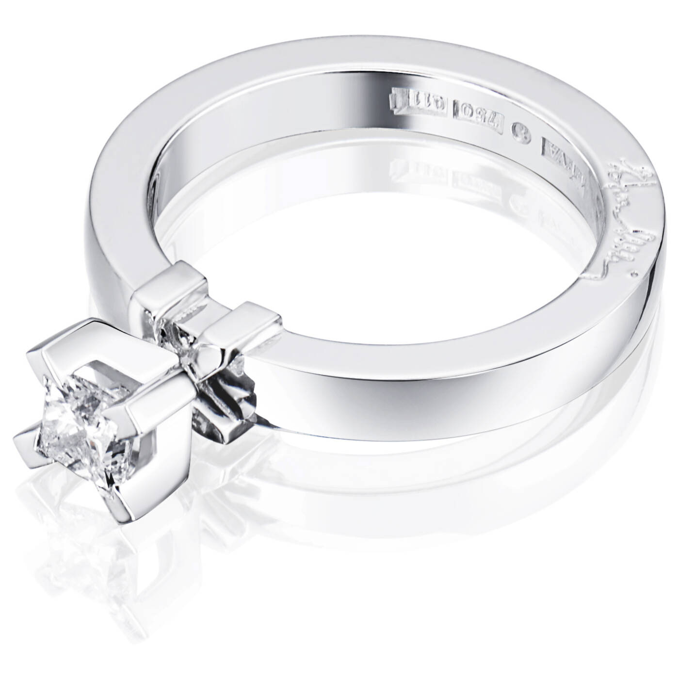 Dolce witte Princess 0.40 ct diamant Ring Witgoud