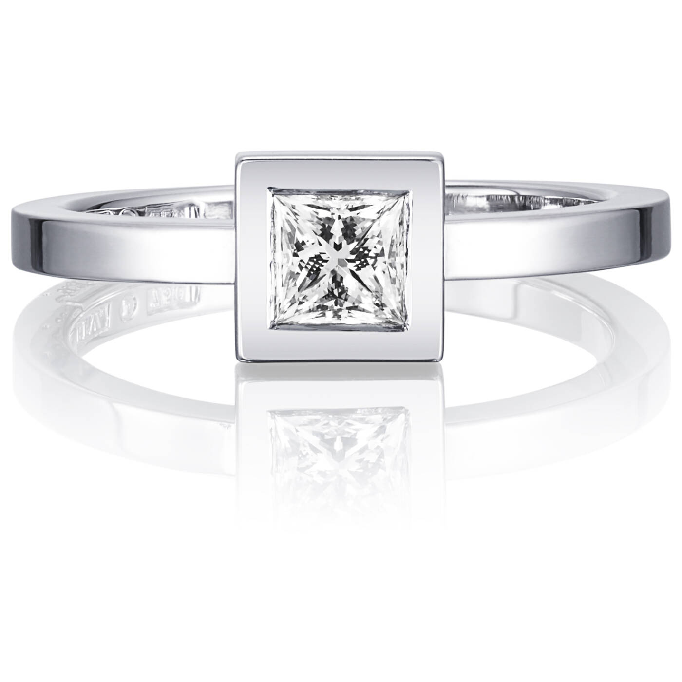 Princess Wedding Thin 0.40 ct diamant Ring Witgoud