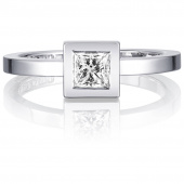 Princess Wedding Thin 0.40 ct diamant Ring Witgoud