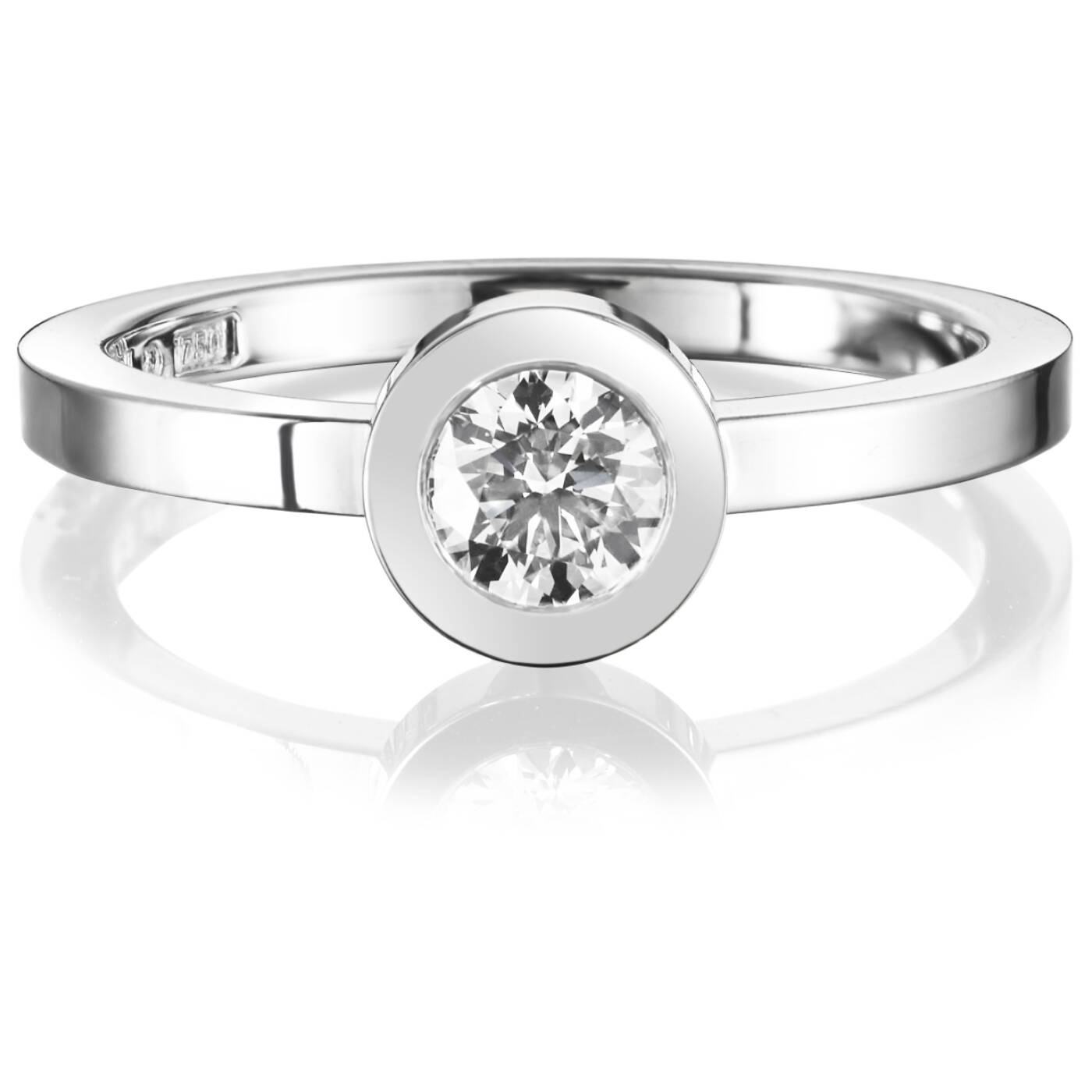 The Wedding Thin 0.40 ct diamant Ring Witgoud